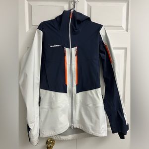 Mammut Haldigrat HS Hooded 3L  30k Waterproof Jacket Men’s Small - White/Marine
